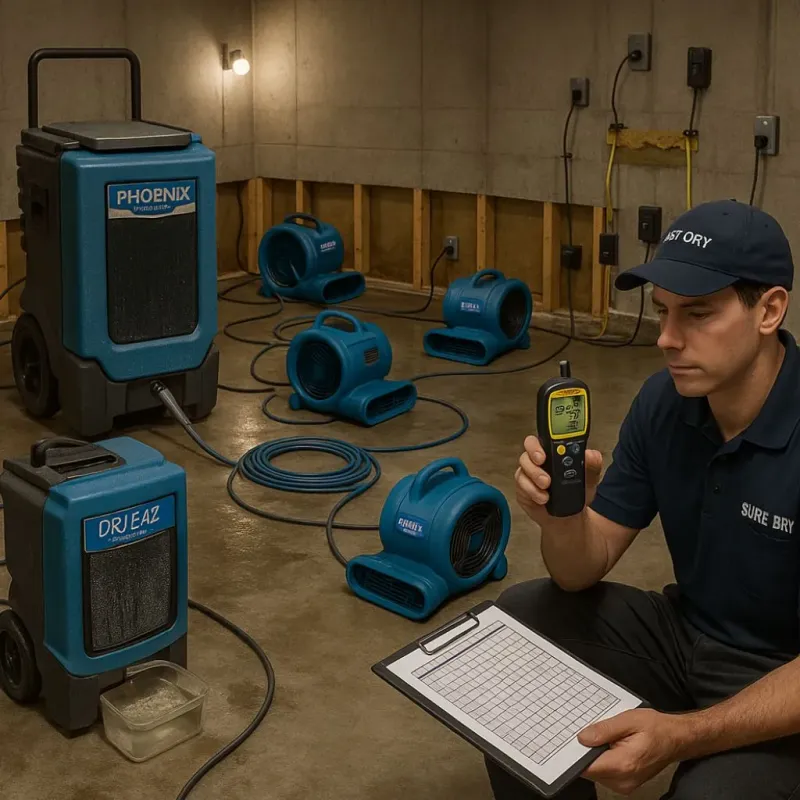 Structural Drying and Dehumidification process in Louisa, KY